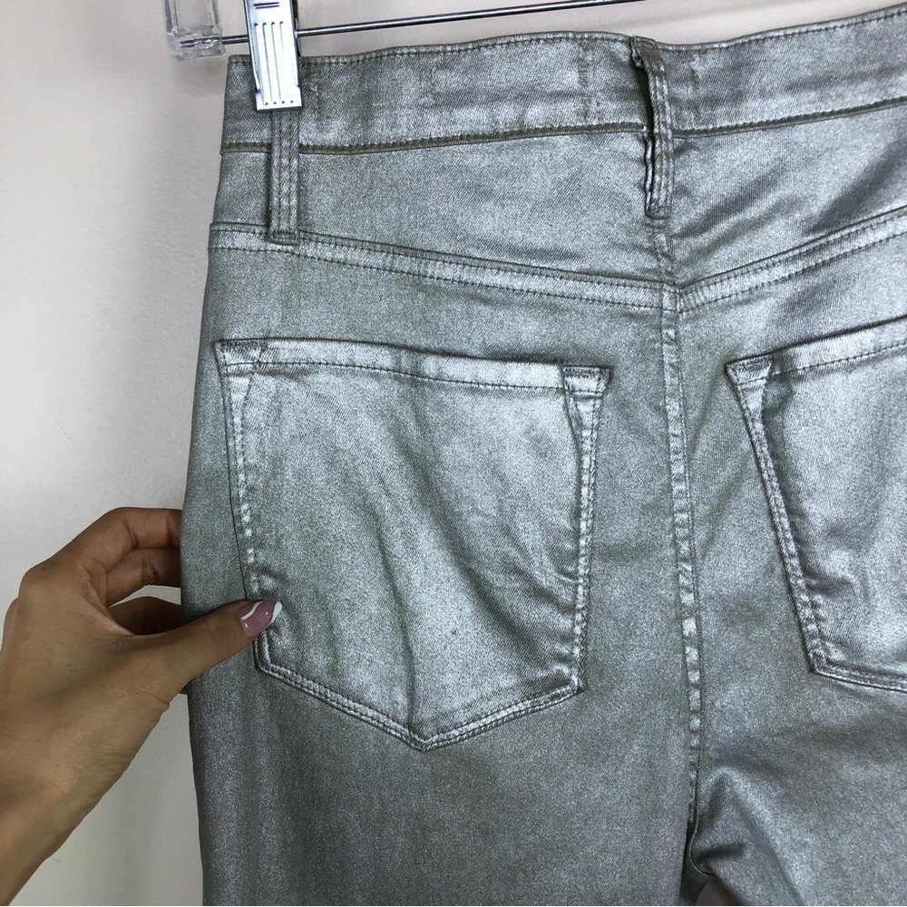 FRAME silver metallic Ali High Rise Cigarette Jeans - Picture 6 of 12